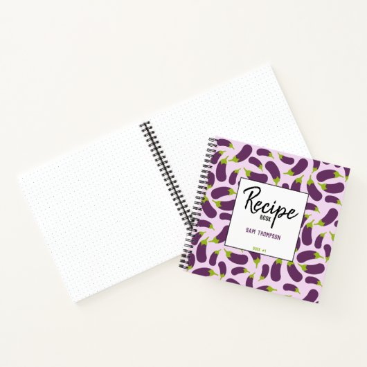 ナス・ナス・パープル・ベジタブル空白のレシピ ノートブック (内部)
