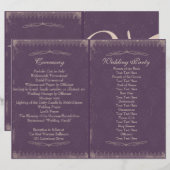 ナス・パープルビンテージ結婚式プログラム (正面/裏面)