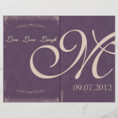 ナス・パープルビンテージ結婚式プログラム (裏面)