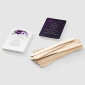 ナス・パープル植物学モダン結婚式 プログラム ハンドファン (組立なし)