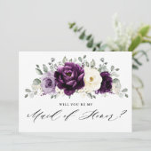 ナス・パープル・プラム私のメイド・オブ・オーナー（花嫁付き添い人） 招待状 (スタンド正面)