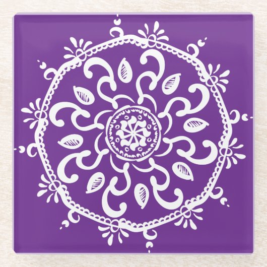 ナス・マンダラ ガラスコースター (正面)