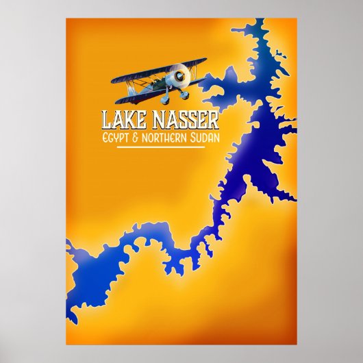 ナセル湖エジプトとスーダンの地図 ポスター (正面)