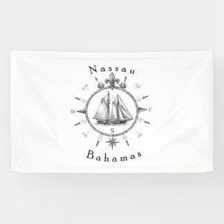ナソー バハマ諸島 セーリング Tシャツ コンパス 横断幕