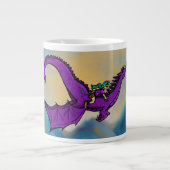 ナタとミーカが飛行機に乗る ジャンボコーヒーマグカップ (正面)