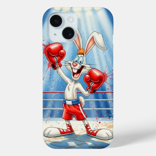 ナタシャ・ウス作「ボクシングリングのウサギ」 Case-Mate iPhoneケース (裏面)