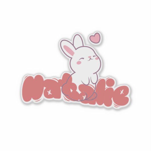 ナタリーうさぎステッカー シール (正面)