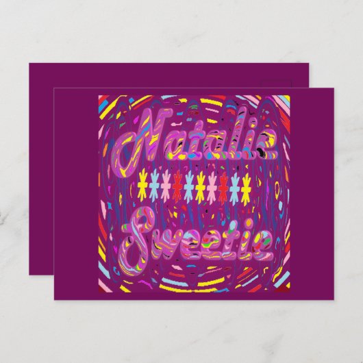 ナタリーと女の子の名前のアートデザインのために作られた ポストカード (正面/裏面)