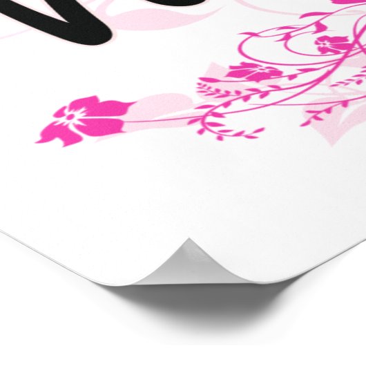 ナタリ芸術的ー名デザインと花 ポスター (角)