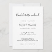 ナターシャの洗練された独身最後の週末の招待状（行程付き） 招待状 (正面)