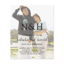 ナターシャフォトモノグラムモダン結婚式招待状