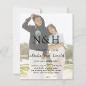 ナターシャフォトモノグラムモダン結婚式招待状 (正面)