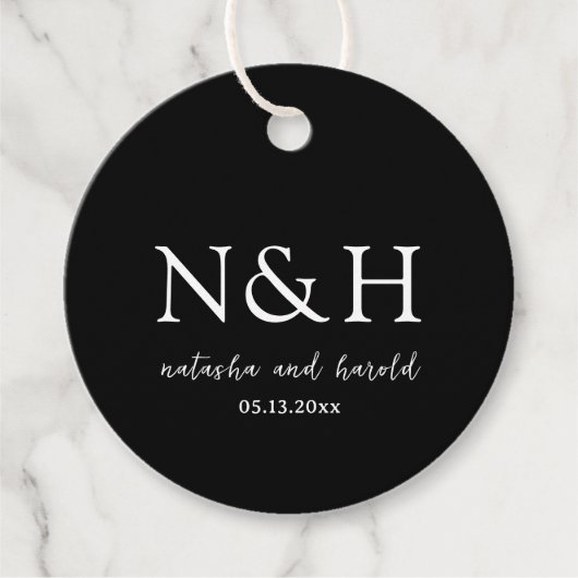 ナターシャブラックモノグラムモダン結婚ズ フェイバータグ (正面)