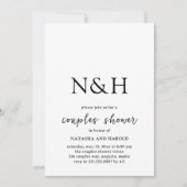 ナターシャモノグラムモダンカップルのシャワー 招待状 (正面)