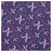 ナターシャ文字Nモノグラムハート花織物 ファブリック (見本)