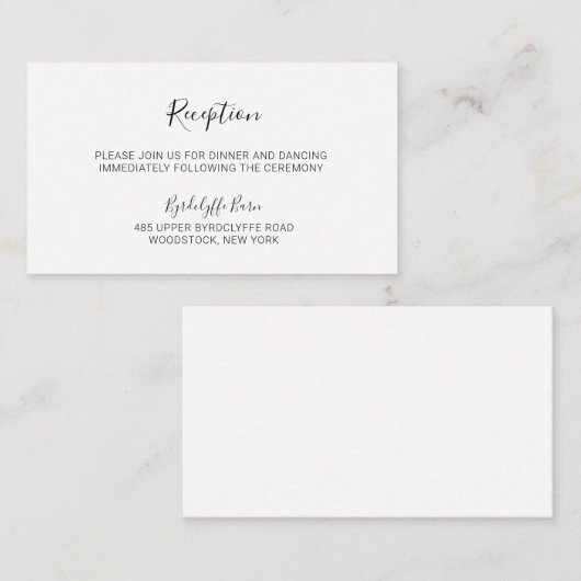 ナターシャ書道白黒ウェディングレセプション エンクロージャーカード (正面/裏面)