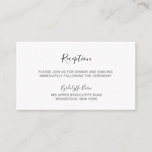 ナターシャ書道白黒ウェディングレセプション エンクロージャーカード (正面)