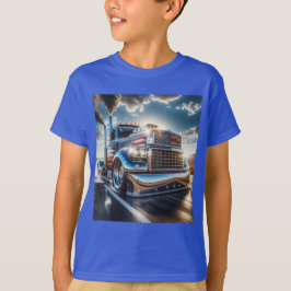 ナターシャ・アメリカによるアメリカ国旗を持つトラック Tシャツ