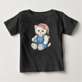 ナターシャ・アメリカによる糸の玉を持つ小さな子猫 ベビーTシャツ