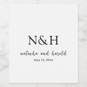 ナターシャ・モノグラモダンム結婚ズ ワインラベル (シングルラベル)