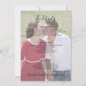 ナターシャ 2 フォト バチェロレッテ ウィークエンド & 旅程 招待状 (裏面)