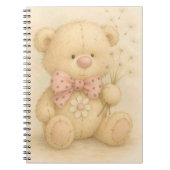 ナターシャUによるピンクの鼻とタンポポのテディ ノートブック (正面)