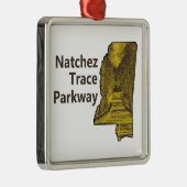 ナチェストレースパークウェイミシシッピの地図 メタルオーナメント (右)