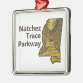 ナチェストレースパークウェイミシシッピの地図 メタルオーナメント (左)