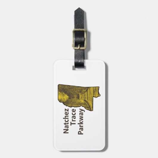 ナチェストレースパークウェイミシシッピの地図 ラゲッジタグ (正面縦)