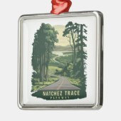ナチェストレースパークウェイミシシッピ森林 メタルオーナメント (左)
