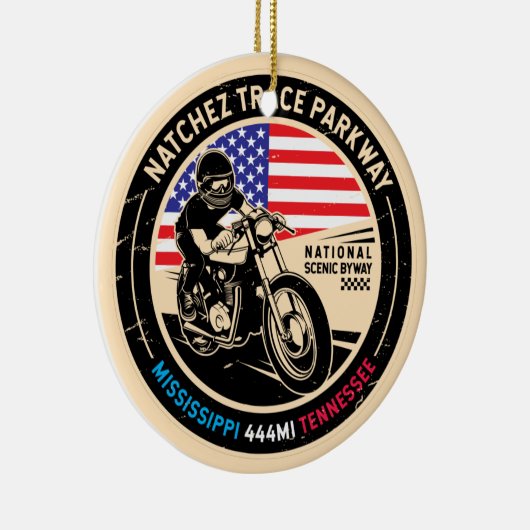 ナチェズトレースパークウェイ国立風光明媚バイウェイ セラミックオーナメント (右)