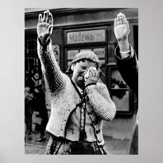 ナチスの侵略で泣くサデテンランドの女性 ポスター (正面)