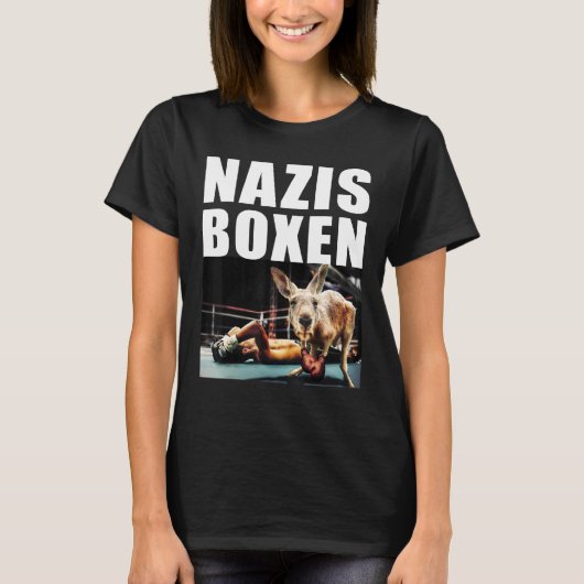 ナチスボクシングのデモは権利と暴力に対して Tシャツ (正面)