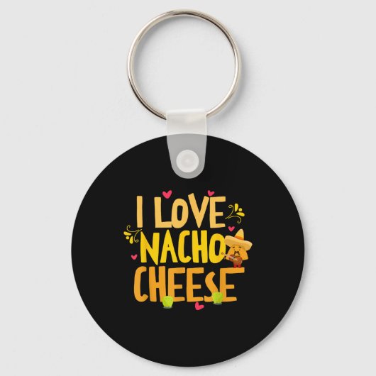ナチチーズメキシコおもしろいシンコデマヨCh大好き キーホルダー (正面)
