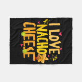 ナチチーズメキシコおもしろいシンコデマヨCh大好き フリースブランケット (正面(横))