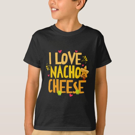 ナチチーズメキシコおもしろいシンコデマヨCh大好き Tシャツ (正面)
