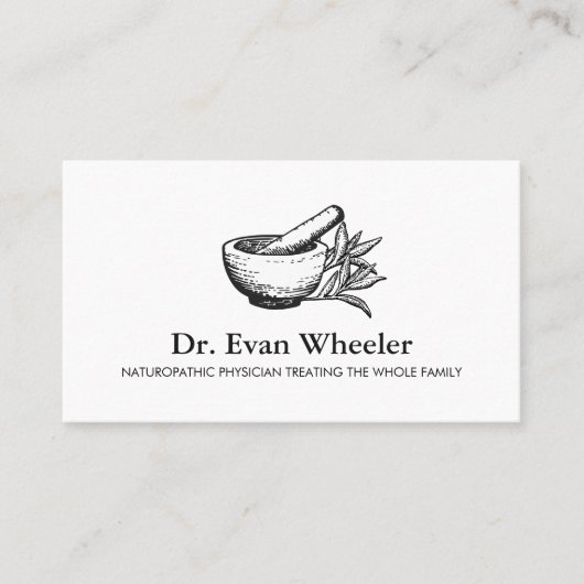 ナチュウロパシー医師モルタルと杵 名刺 (正面)
