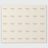 ナチュラエレガントルクリーム結婚イニシャルカップル ラッピングペーパー (フラット)