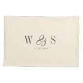 ナチュラエレガントルクリーム結婚イニシャルカップル 枕カバー (裏面)