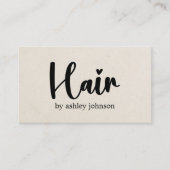 ナチュラエレガントルベージュはっきりしたハートヘアサロン 名刺 (正面)