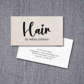 ナチュラエレガントルベージュはっきりしたハートヘアサロン 名刺