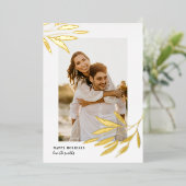 ナチュラオーガニックル・クリス結婚マスの写真金ゴールド 箔シーズンカード (立ち正面)