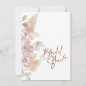 ナチュラモダンントーンズボホフローラブライダルシャワー 招待状 (裏面)