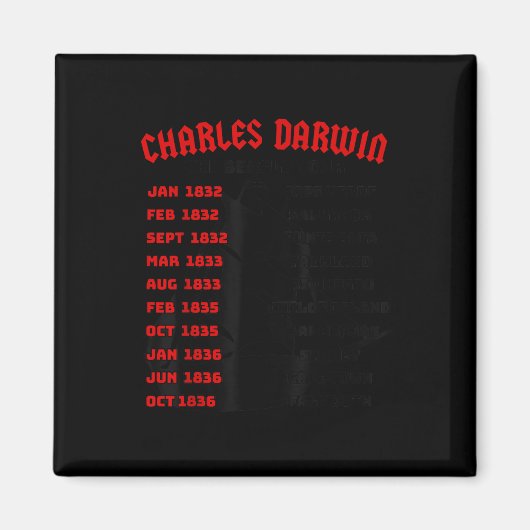 ナチュラリストチャールズダーウィンベーグルミームツアーアースD マグネット (正面)