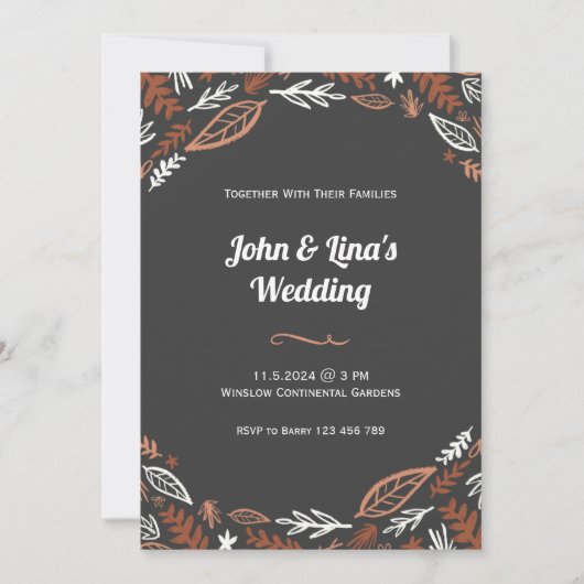 ナチュラルおよびエレガント離れ 招待状 (正面)