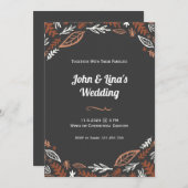 ナチュラルおよびエレガント離れ 招待状 (正面/裏面)