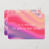 ナチュラルから感じグッド抽象芸術ピンク引用文カード 招待状 (正面/裏面)