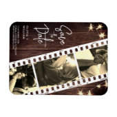 ナチュラルでおしゃれな フォトブース風の 結婚式の招待状を事前に保存しよう マグネット (横)