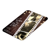 ナチュラルでおしゃれな フォトブース風の 結婚式の招待状を事前に保存しよう マグネット (左側)