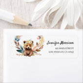 ナチュラルでかわいいクマのベビーシャワー ラベル (インサイチュ)